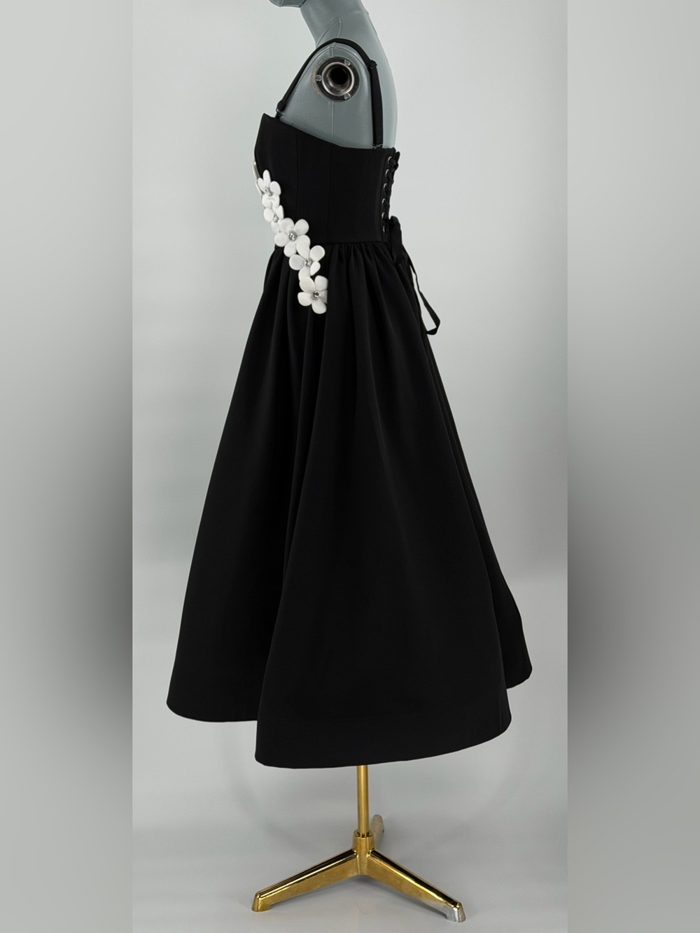 🆕 BRONX & BANCO 🧿 NWOT Inara Floral Midi Dress, Black & White - Sz XS US 2 - Picture 10 of 17